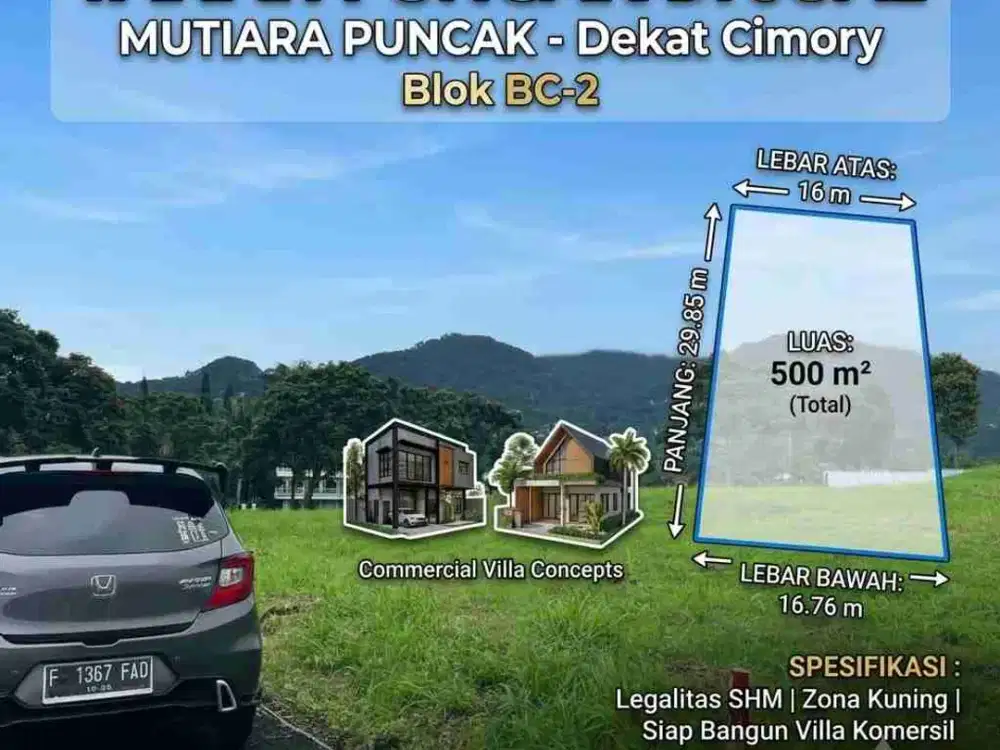 jual tanah dekat Cimory Cisarua puncak Bogor