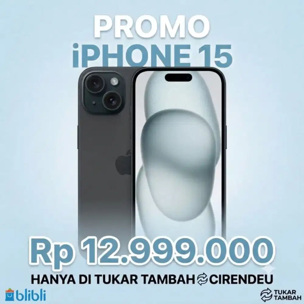 iPhone 15 free asuransi 1tahun by Blibli Store!