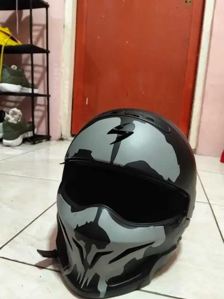 Jual Helem half face Scorplon convert x usa uruk black