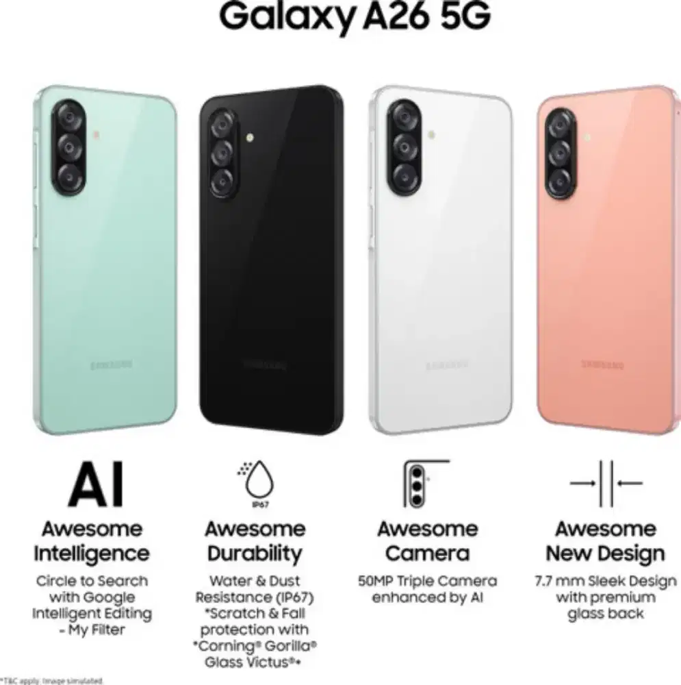 Samsung A26 5G 8/256GB Bisa Cicilan Tanpa DP