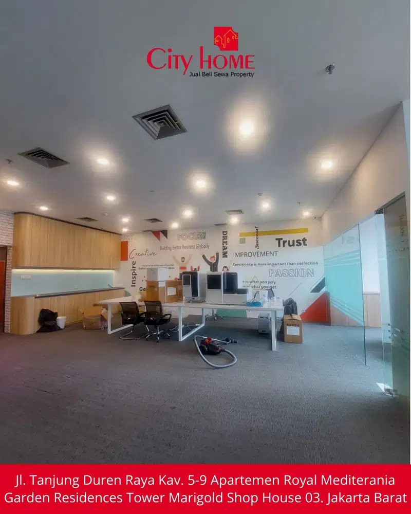 Sewa Murah Kantor Luass 143m2 Furnished, di Jakarta Barat
