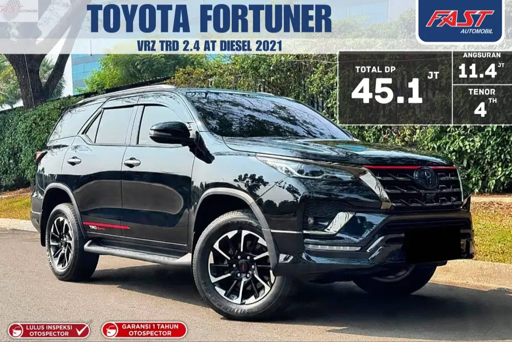 LOW KM PJAK PNJG GARANSI 1TH TOYOTA FORTUNER VRZ TRD 2021 2.4 METIK
