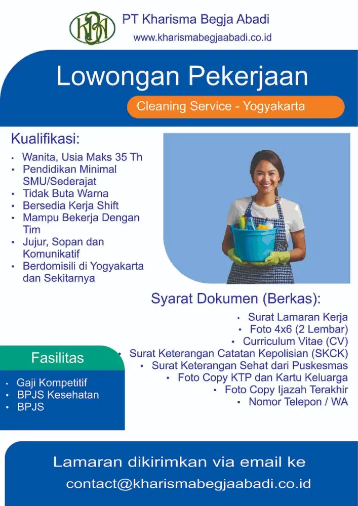 LOWONGAN KERJA CLEANING SERVICE