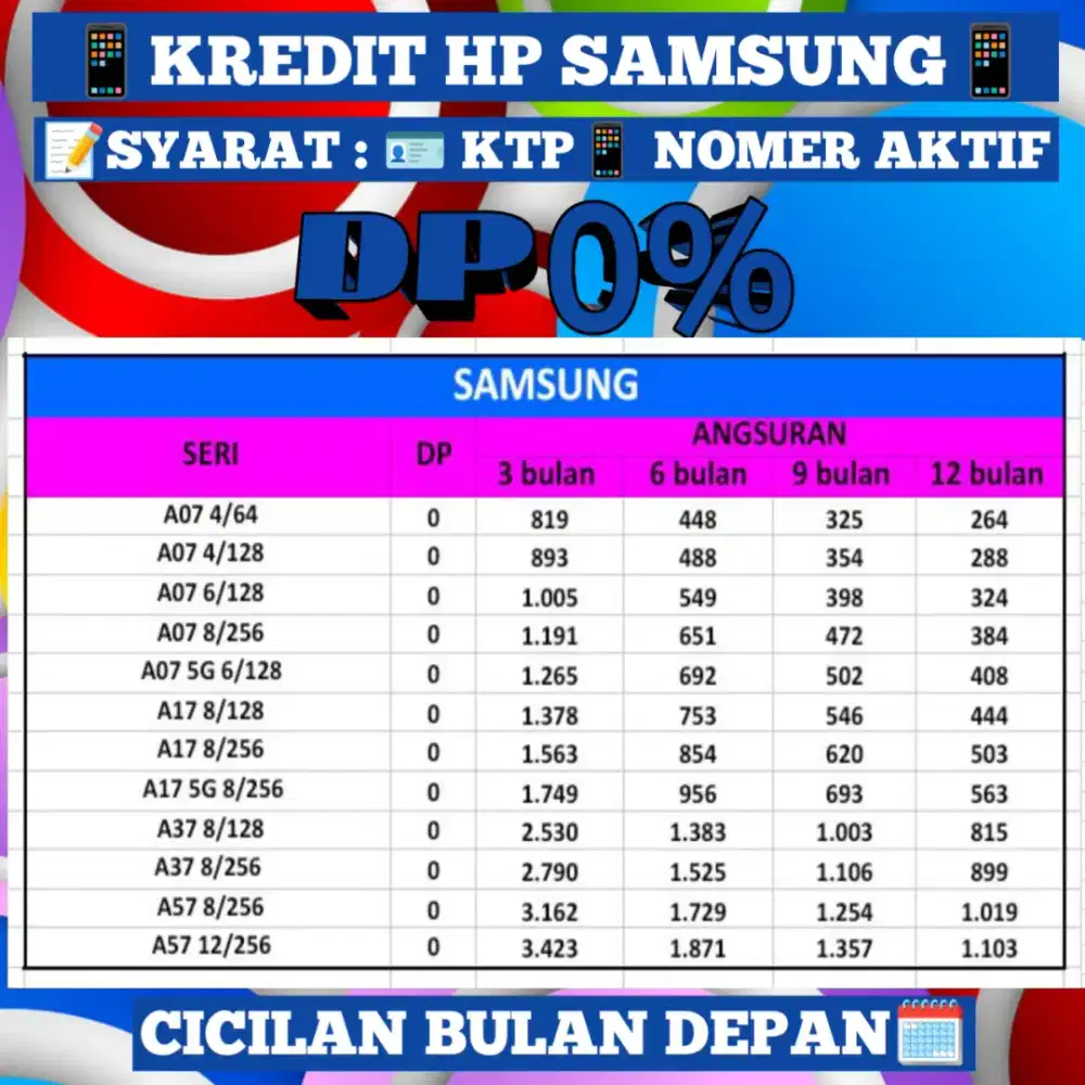 Kredit hp Samsung juli 2026