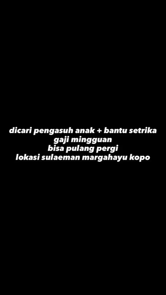 CARI PENGASUH DAN BANTU BERSIH RUMAH