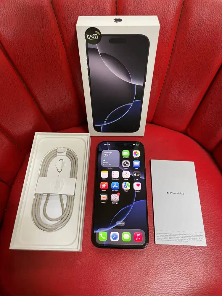 iPhone 16 Pro Max 256gb Black Titanium Garansi iBox Aktif Fullset Ori