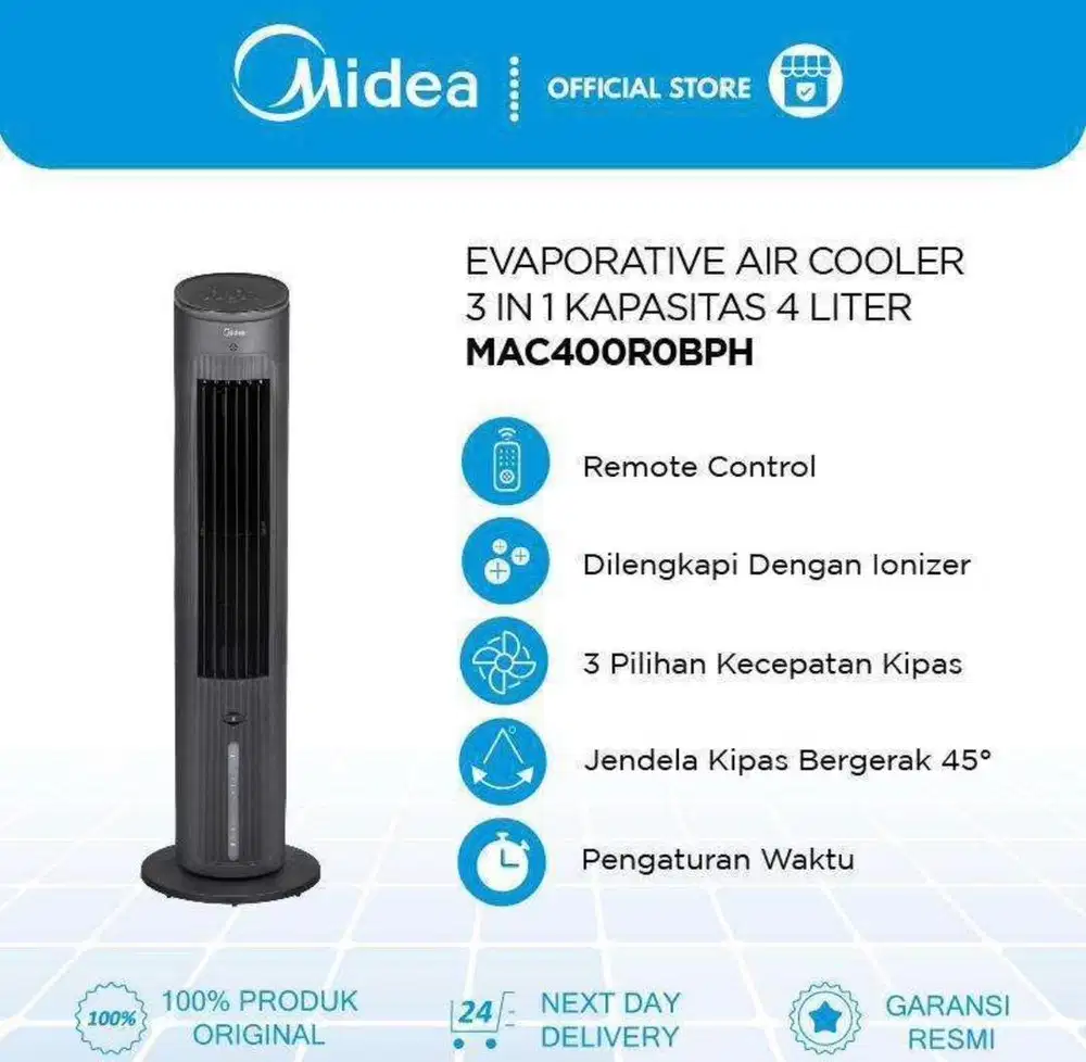 Midea 3-in-1 Evaporative Air Cooler - MAC-400RO-BPH - lonizer