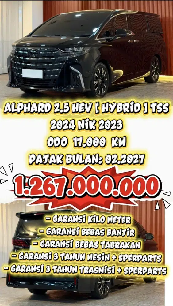 [ ODO 17.000 KM ] TOYOTA ALPHARD 2.5 HEV HYBRID TSS AT 2024 NIK 2023