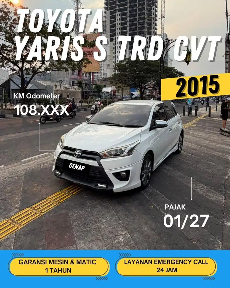 TOYOTA YARIS G AT MATIC 2015 GENAP