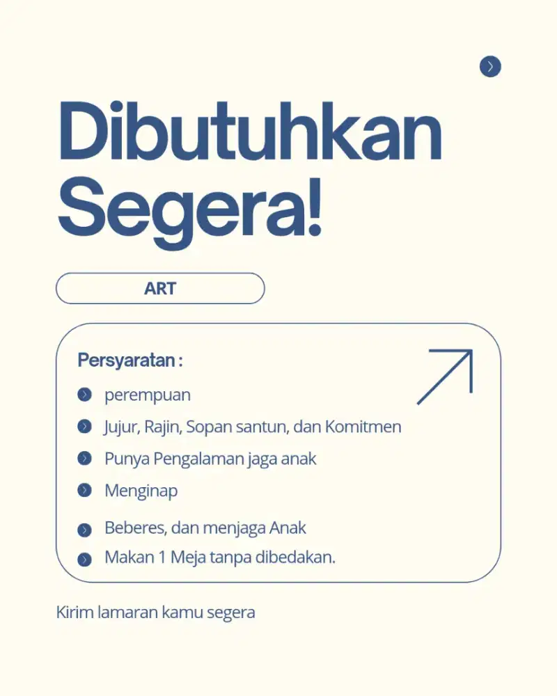 LOWONGAN KERJA ART SERABUTAN