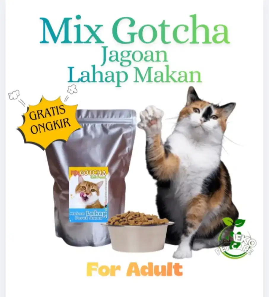 Mix Gotcha 1kg Makanan Penggemuk Kucing Adult Susah Makan Picky Eater