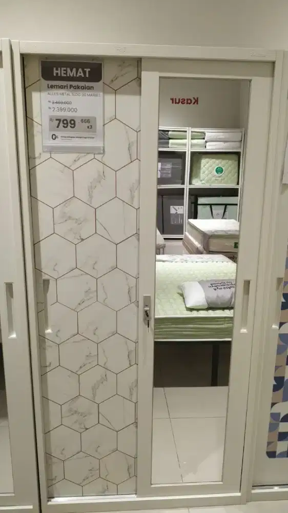 LEMARI BESI MOTIF MARBLE