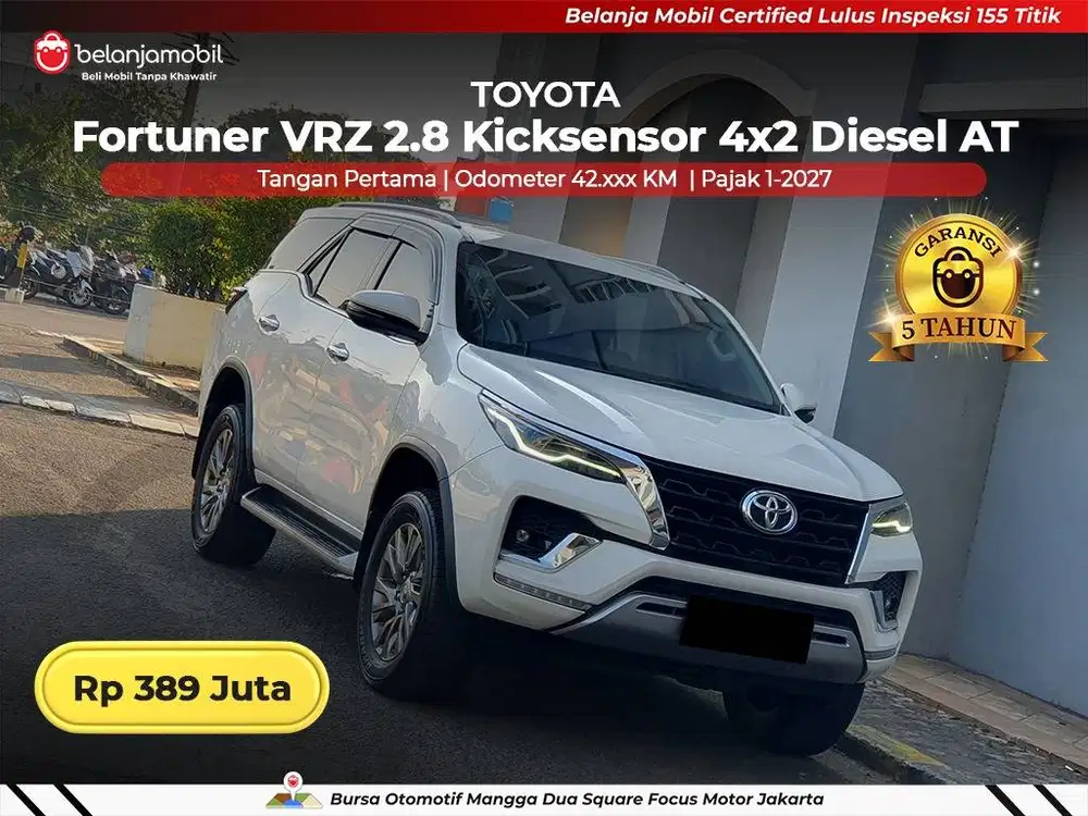 [ GARANSI 5TH ] Toyota Fortuner VRZ 2.8 Kicksensor Diesel AT 2022/2023