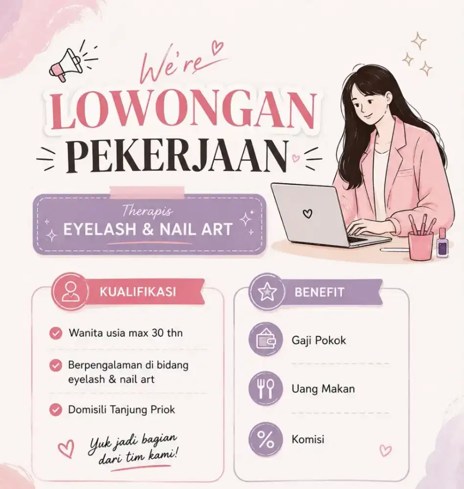 Lowongan therapist eyelash & nail art
