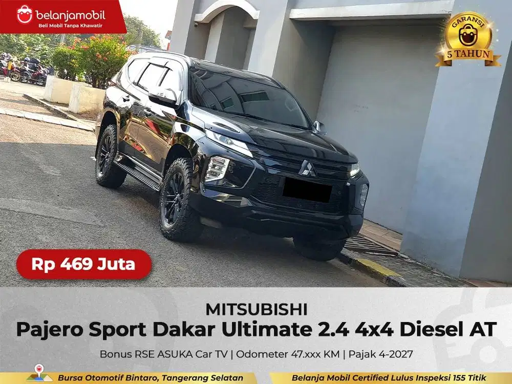 [ 4x4 ] Mitsubishi Pajero Sport Dakar Ultimate 2.4 AT Hitam 2022/2023