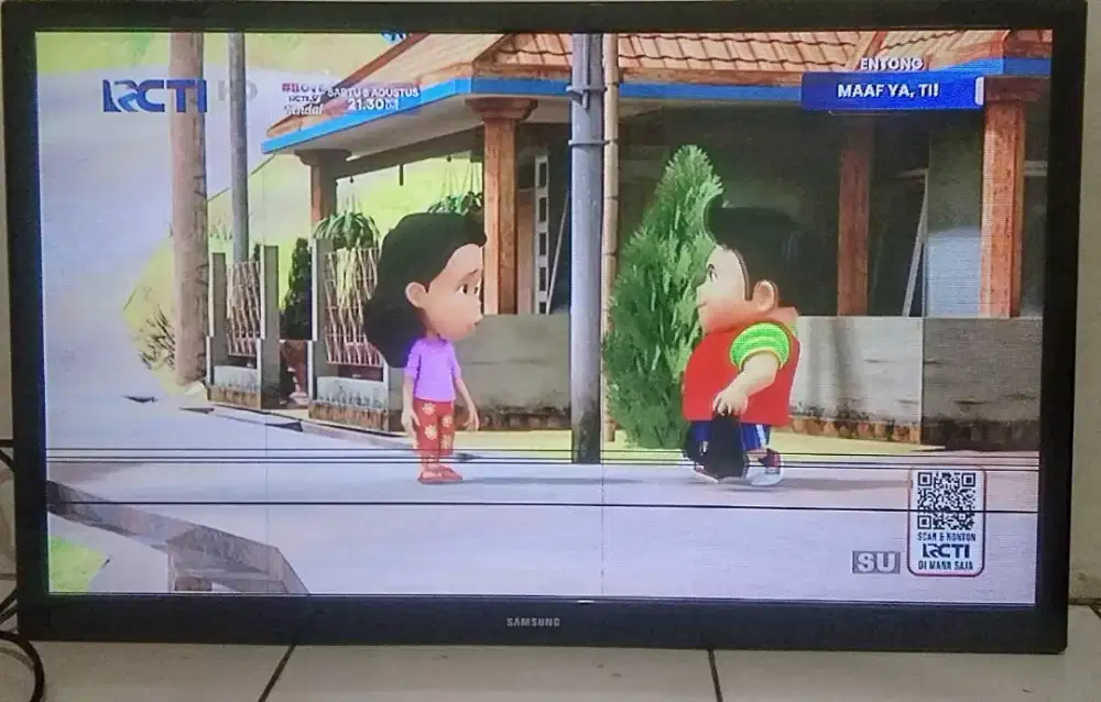 TV LED 43 INC SAMSUNG Plasma+ STB DIGITAL(Minus Garis Saja)GBR BENING