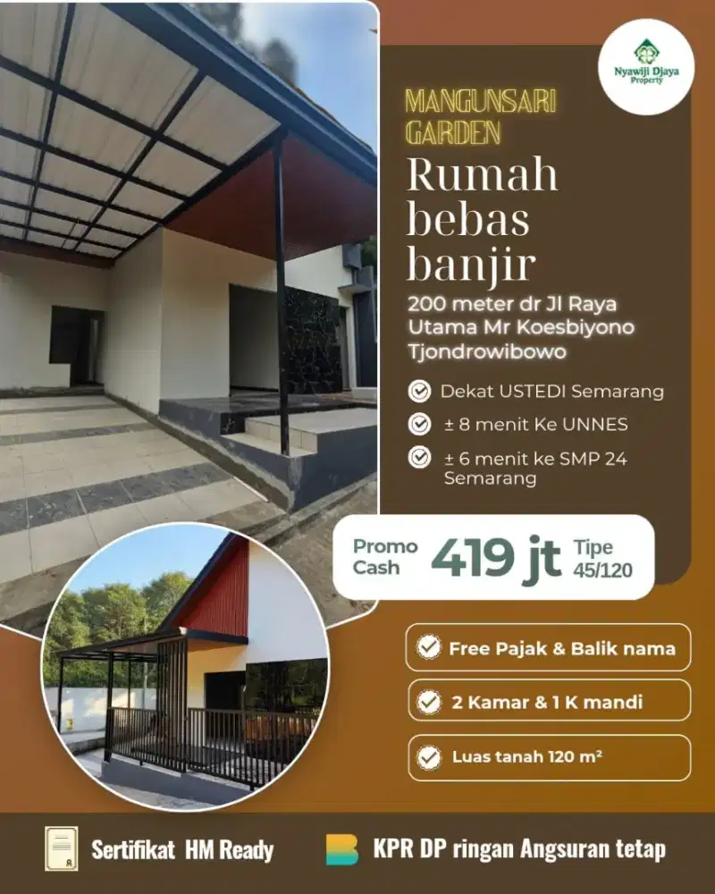 Rumah ready siap huni dikota Semarang bisa KPR