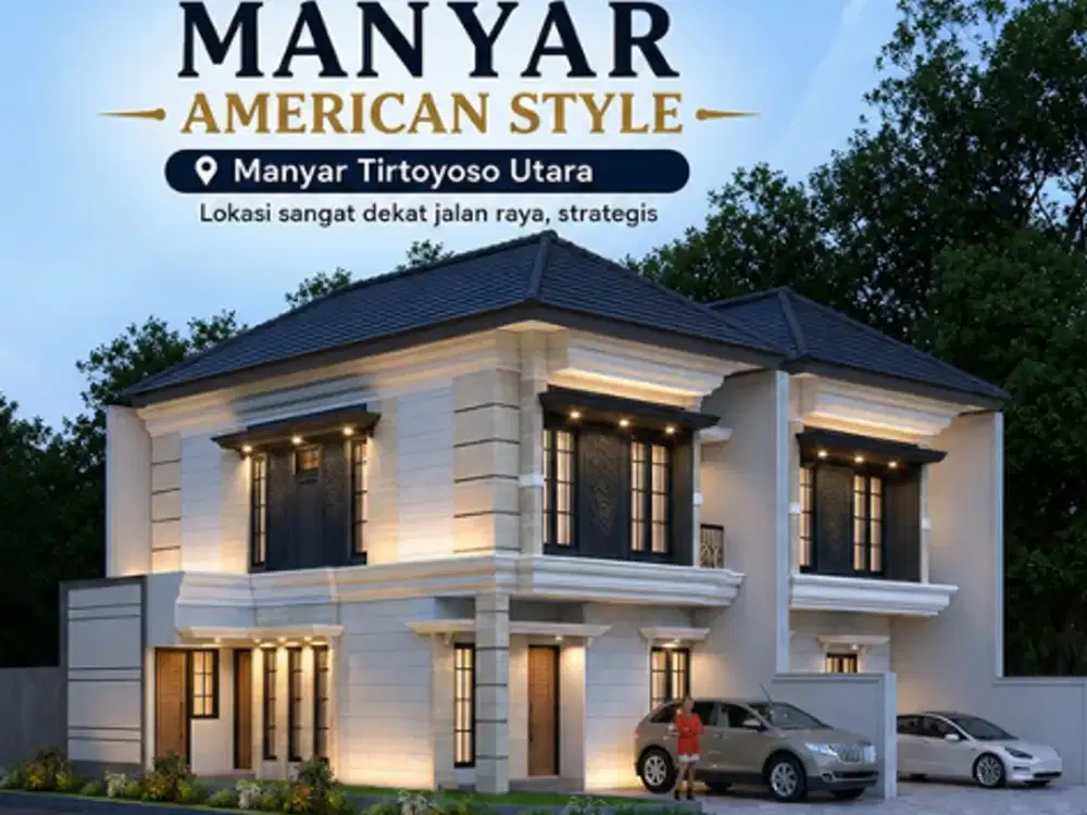 Jual Rumah Hook American Style Baru di Manyar Tirtoyoso Utara Surabaya Timur