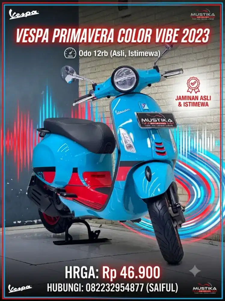 Odo 12rb Istimewa!!Vespa Primavera Colorvibe 2023 N Asli Mulus-Mustika