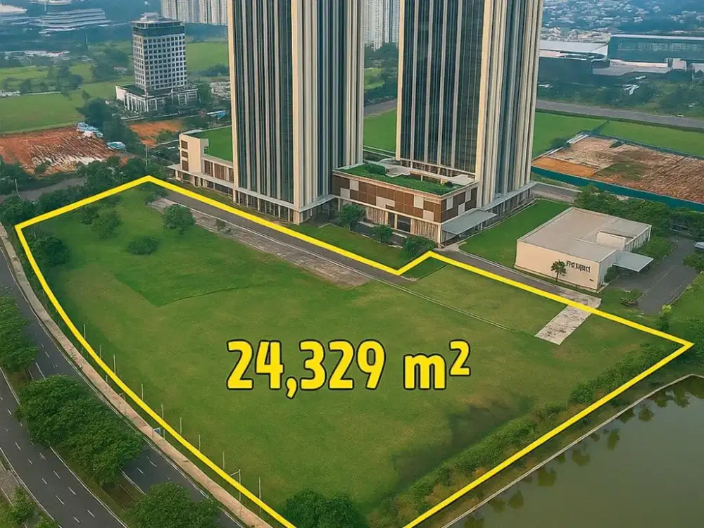 Lahan Komersil 2 Hektar Ha BSD, Tanah 24.329 M2 Cocok Bisnis Hotel Mall Gedung Kantor Apartemen Developer Besar Tangerang Jakarta