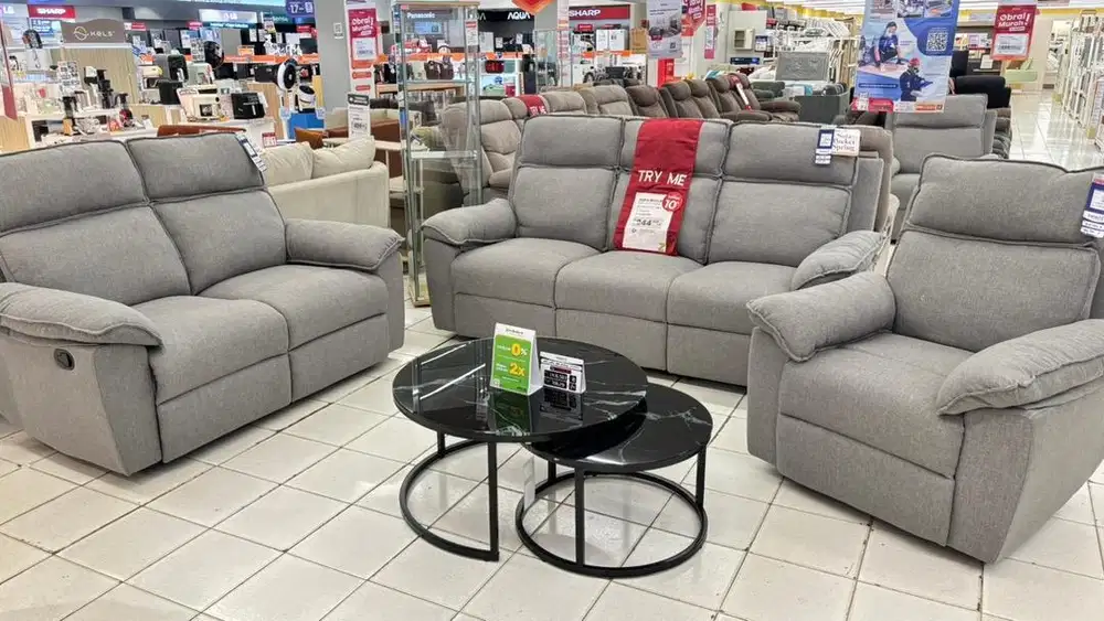 promo sofa set recliner murah meriah