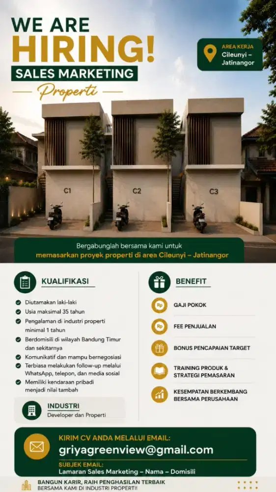 Lowongan sales marketing Property di Bandung Timur