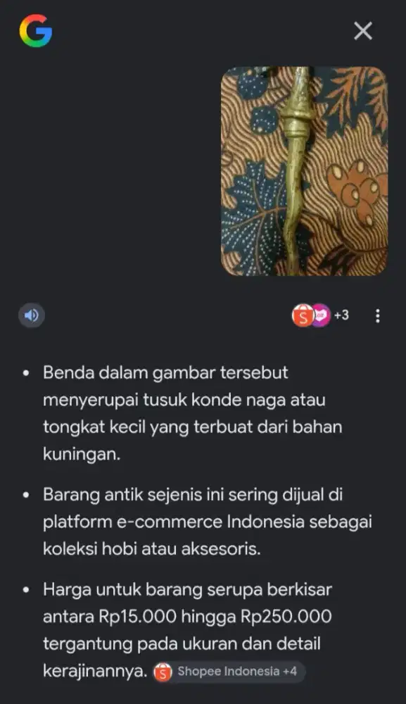 barang antik bahan kuningan