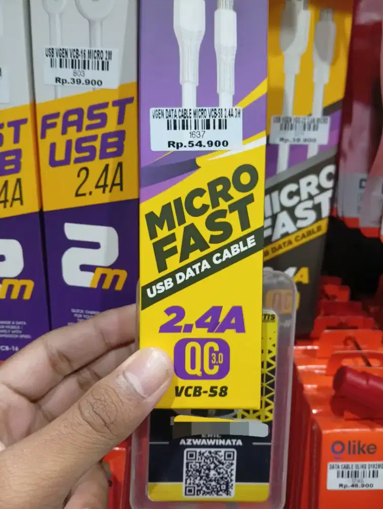 VGEN DATA CABLE MICRO VCB-58 2.4A 3M l ATLANTIS DAHSYAT