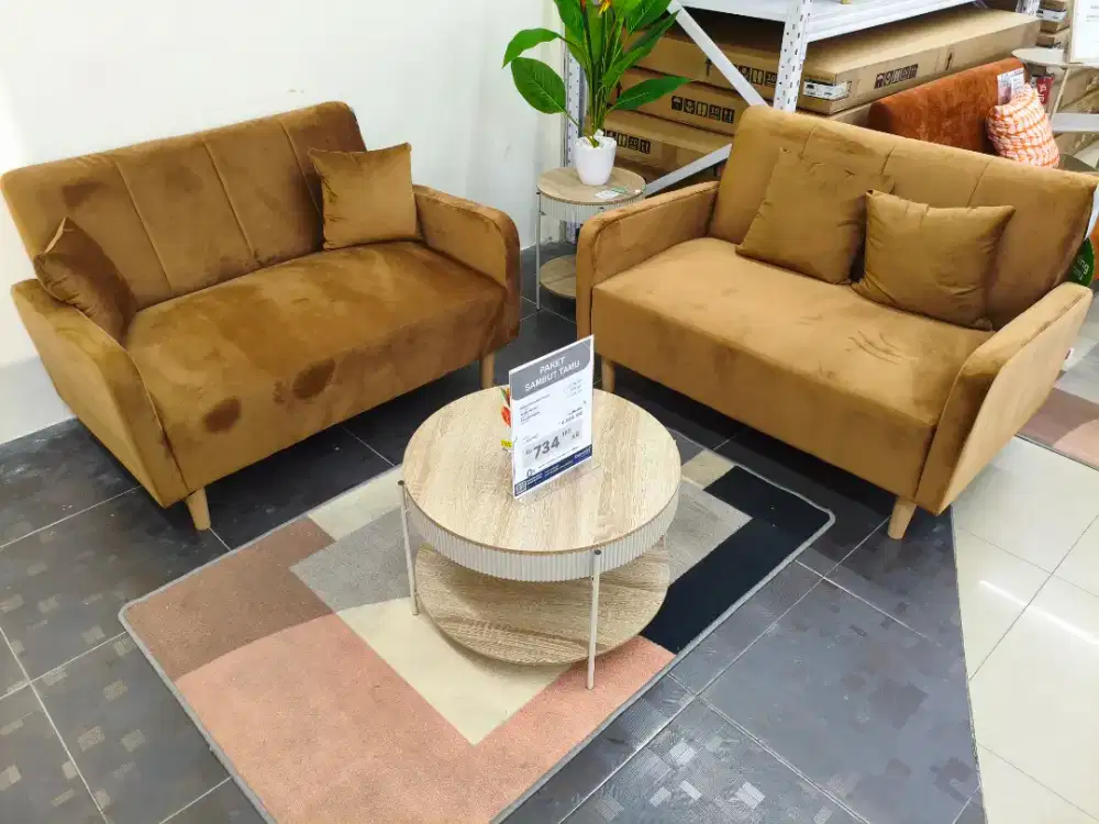 Selma Paket Sambut Tamu Carmelia – Sofa2 + Meja + Karpet Keith