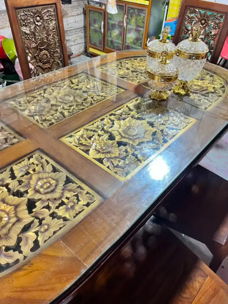 Meja makan ukiran jati jepara