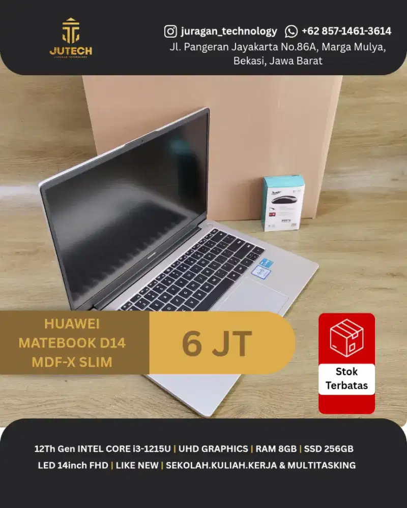 HUAWEI MATEBOOK D14 MDF-X SLIM CORE i3 GEN 12 RAM 8GB