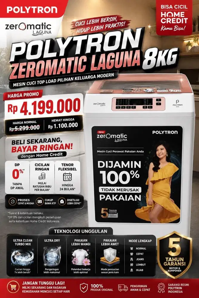 CUCI JADI LEBIH MUDAH DENGAN POLYTRON ZEROMATIC LAGUNA 8KG