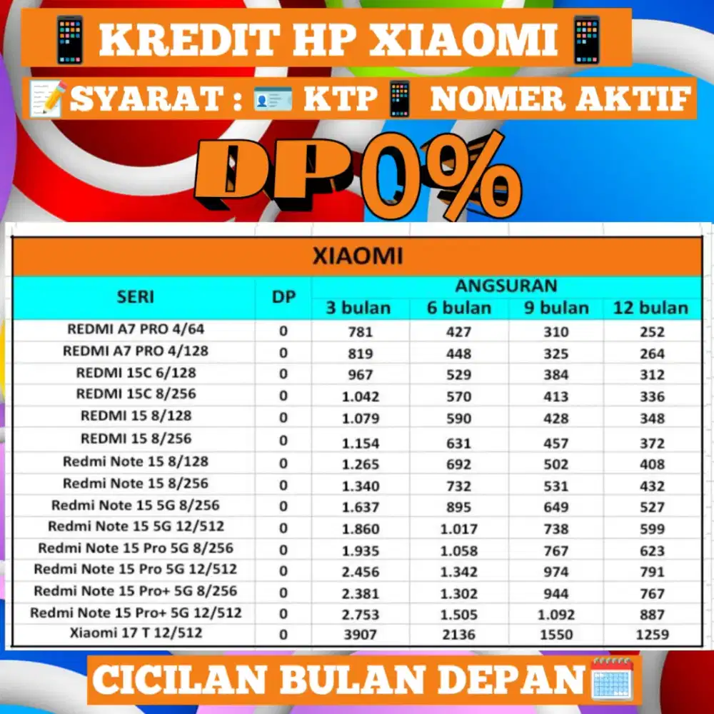 Kredit hp Xiaomi juli 2026
