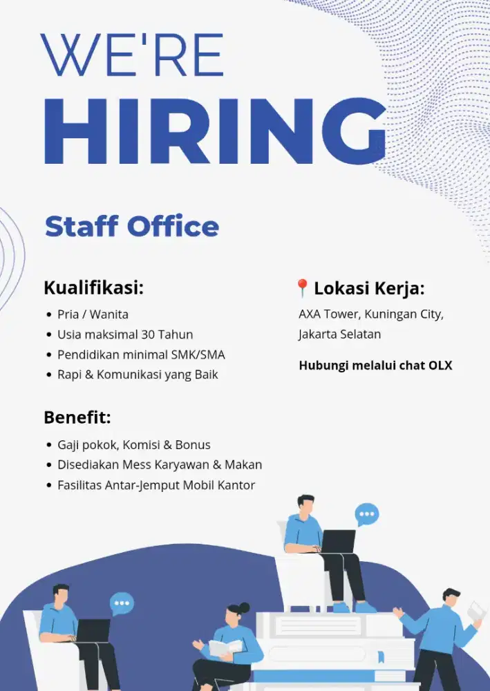 STAFF OFFICE | GAJI POKOK + KOMISI + BONUS