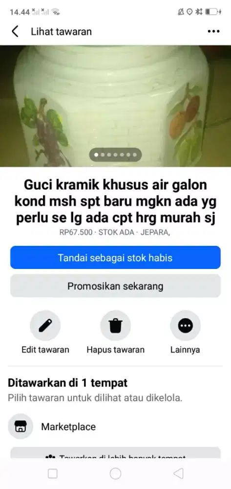 Guci kramik khusus air minum galon kond spt baru hrg murah sj cpt dpt