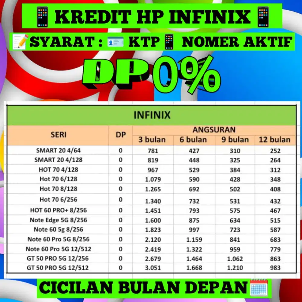 Kredit hp Infinix juli 2026