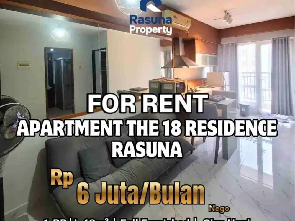 Disewakan, Apartment The18 Residence Rasuna, 1 BR, Furnished, Siap Huni