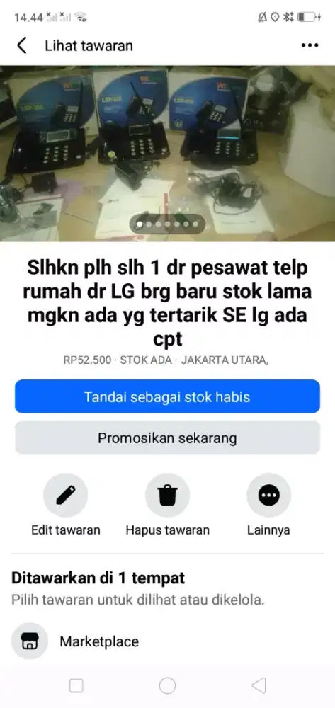 Slhkn plh slh 1 dr pesawat telp rumah dr LG brg baru hrg murah cpt dpt