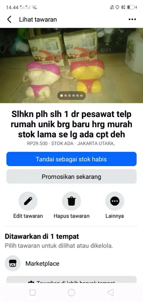 Slhkn plh slh 1 dr pesawat telp rumah berkualitas unik brg baru murah2