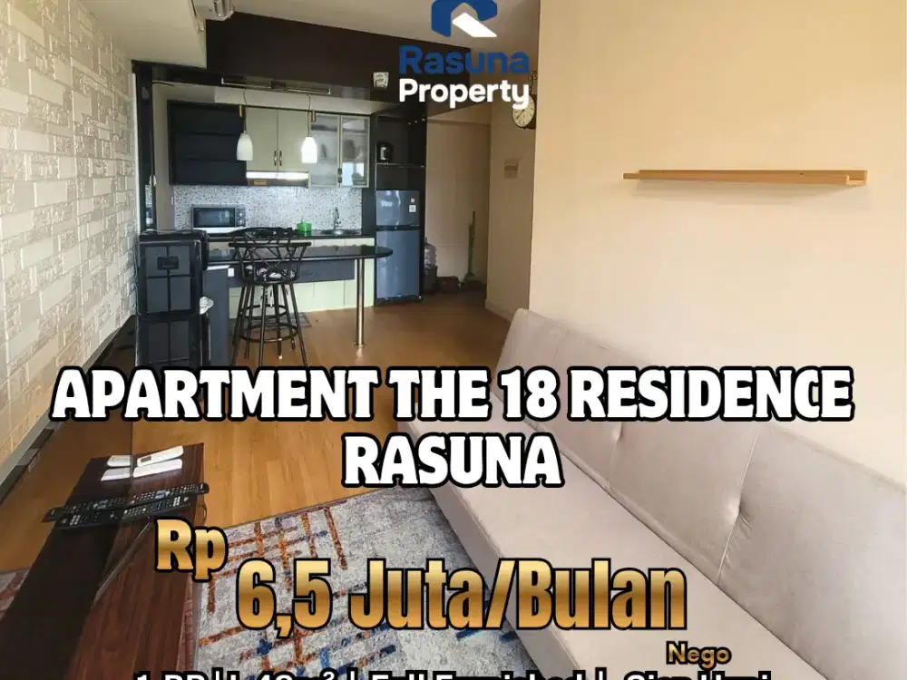 Disewakan, Apartment The18 Residence Rasuna, 1 BR, Full Furnished, Siap Huni