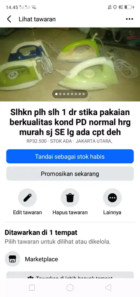 Slhkn plh slh 1 dr stika baju berkualitas kond normal hrg murah sj cpt