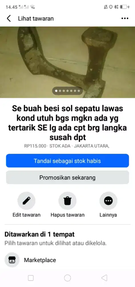 Se bh besi khusus sol sepatu lawas kond utuh MLS hrg murah sj cpt dpt
