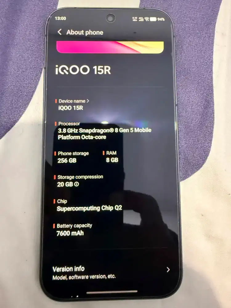 IQOO 15R 8/256GB Black Like New baru sebulanan