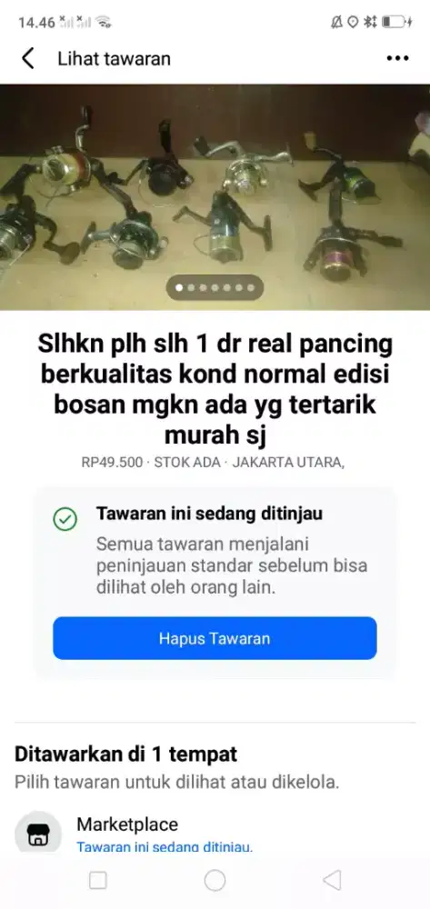 Slhkn plh slh 1 dr real pancing berkualitas kond normal hrg murah sj
