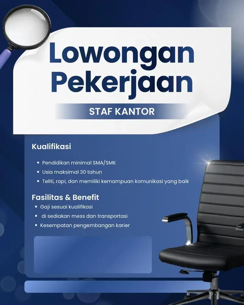 STAFF OFFICE | GAJI POKOK + KOMISI + BONUS