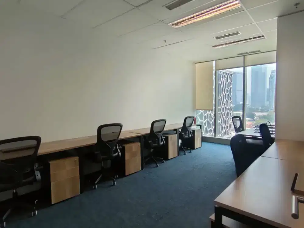 Sewa Ruang Kantor Fully Furnished 7 Pax di Gedung Plaza BP Jamsostek - Nego