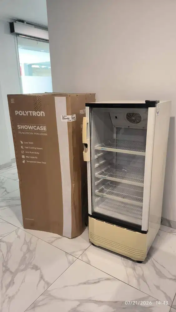 Dijual kulkas Showcase minuman kaca Polytron SCN 190 (Second)