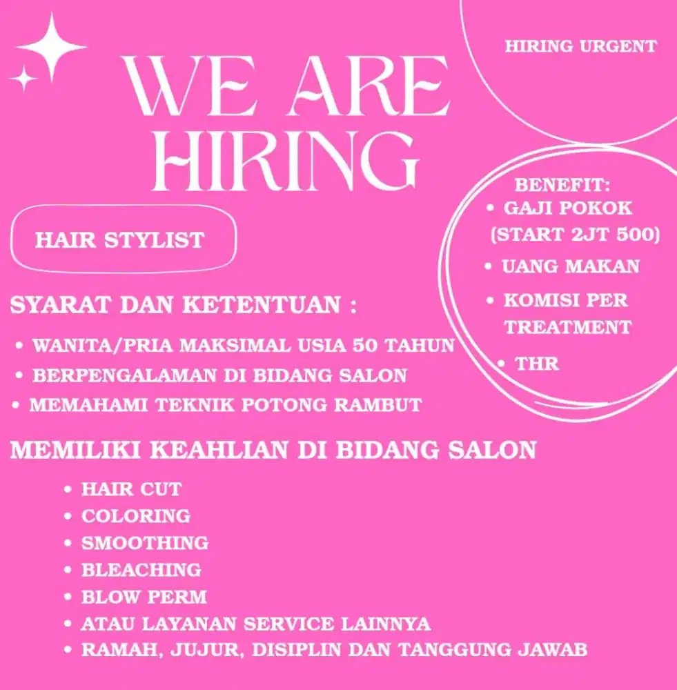 LOKER STYLIST SALON