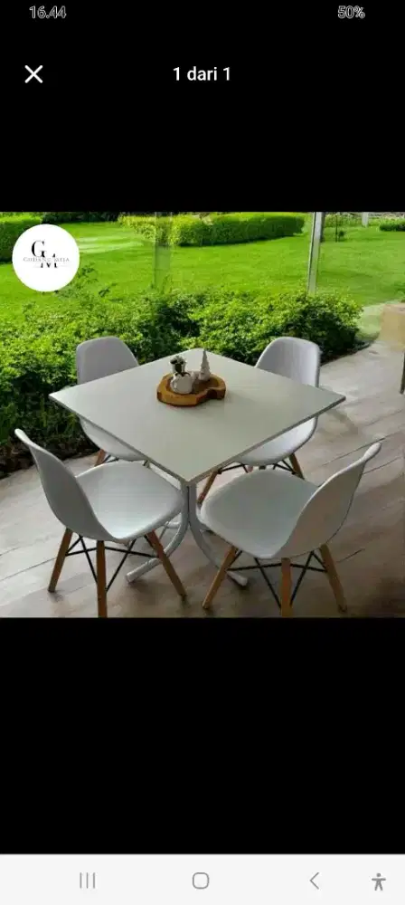 meja persegi 1 set