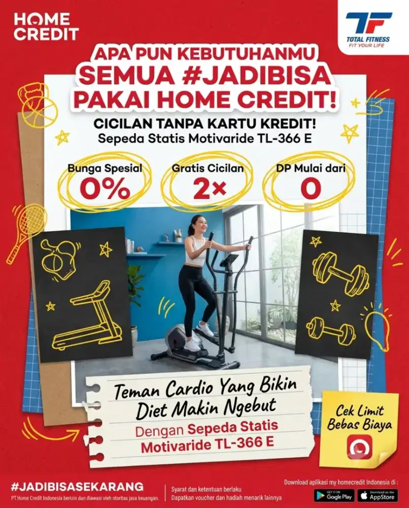 PROMO KREDIT SEPEDA STATIS MOTIVARIDE TL-366 E TERMURAH SEKOTA PLG